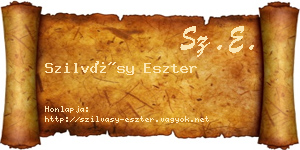 Szilvásy Eszter névjegykártya
